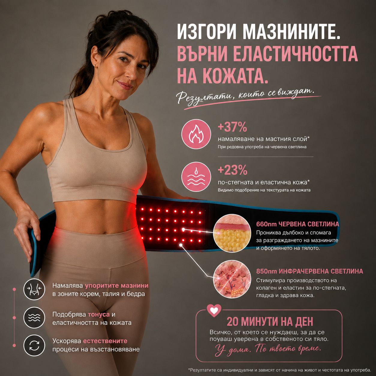 VitaBeam™ Терапевтичен колан с червена светлина